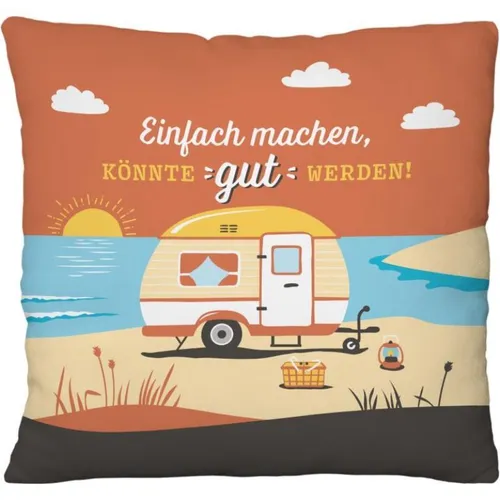 Sheepworld Plüschkissen Einfach machen könnte gut werden Camper Wohnwagen Campin