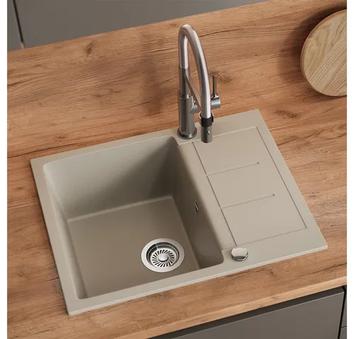 Bergstroem Granitspüle Rom, Beige, 62 x 50 cm, Rechteckig, 62/50 cm