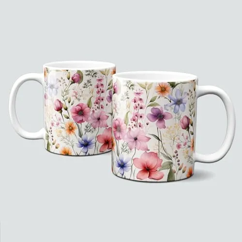 online-hut - Tasse - Kaffeebecher - Lieblingstasse - mit Blumen - bunte Sommerwiese - LT-392