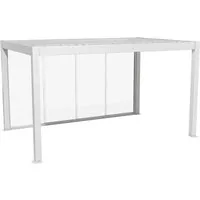 Biohort Glasschiebewand Klarglas 4,5 m Weiß - Stabile Glasschiebewand aus 10 mm starkem ESG-Glas für windgeschützte Bereiche mit klarer Sicht. Dank leichtgängiger Rollen einfach zu bedienen. Ideal für Ihren Außenbereich.