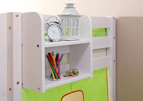 TiCAA Einhängeregal Hochbett Etagenbett Kiefer Weiß von TiCAA