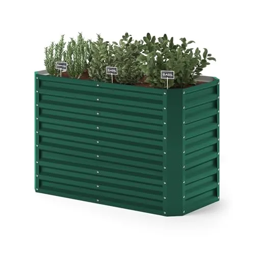 ok-Living Hochbeet Kräuterbeet 120x60x80cm - Ideal für frische Kräuter - Hochbeet für Gemüse und Kräuter, aus pflegeleichtem verzinktem Stahl, ermöglicht frühe Anbaumöglichkeiten und verlängerte Erntezeit.