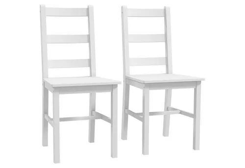 furnicato Esszimmerstuhl Esszimmerstühle 2er Set Holz 41,5x46x90 cm Weiß (1 St)