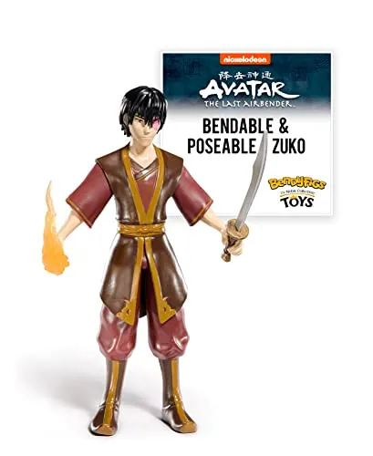 BendyFigs Avatar Zuko - 19cm Posable Figur - Action- & Spielfiguren, detailgetreue Nachbildung von Zuko aus Avatar, ideal für Sammler und Fans ab 7 Jahren.