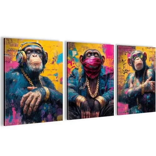 Novart Wandbilder Set Tiere in gelb von Novart