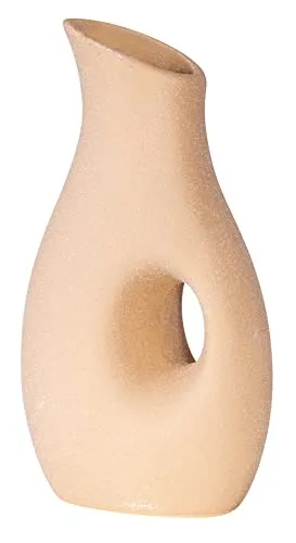 levandeo Vase H22cm Blumenvase Keramik Sand Beige Tischdeko Dekovase Sandfinish Keramikvase Deko Blumendeko