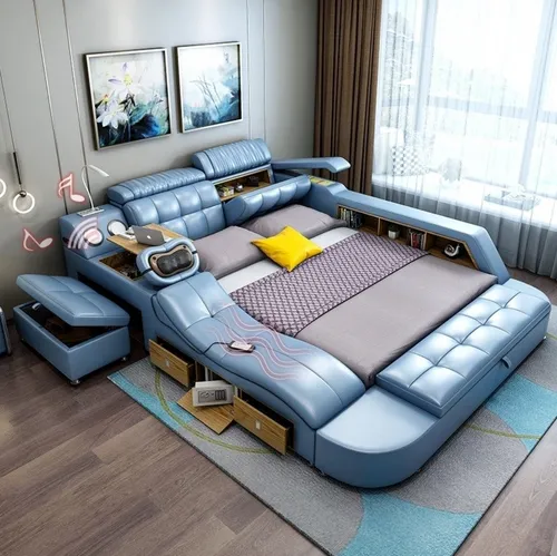 Design Bett XXL Big Leder Hotel Polster 180x200