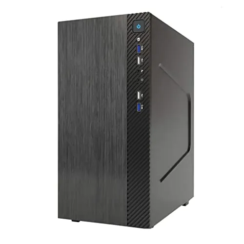 Itek SMALLCOM-B Mini Tower-Gehäuse, mATX, 2xUSB3, 2xUSB2, Brushed, schwarz, ITOCSCB122