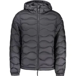 Herrenjacke Schwarz mit Kapuze und Kontrastdetails - Stylische Herrenjacke in elegantem Schwarz mit praktischen Funktionen. Die Kapuze und die zahlreichen Taschen bieten optimalen Komfort. Ideal für modebewusste Männer, die Wert auf Funktionalität und Stil legen.
