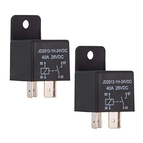 Ehdis 2 Stück Car Relais 24v 40A 4 Pin Auto Relais Spst Modell Nr: JD2912-1H-24VDC 40A 28VDC, Auto Schalter Vorspeisen