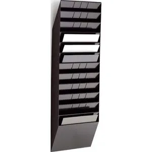 DURABLE Wandprospekthalter FLEXIBOXX schwarz DIN A4 - 12 Fächer für optimale Präsentation, ideal für Kataloge und Kundeninformationen