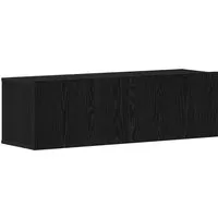 vidaXL Schwarzer Eichen Wand-TV-Schrank 100x30x30 cm - TV-Halterungen mit modernem Schwarz-Eichen-Design, bietet praktischen Stauraum und spart Platz in deinem Wohnzimmer.