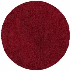 Carpetsale24 Teppich Hochflor Einfarbig Flauschiger Langflor Shaggy Flokati Wohnzimmerteppich, Rot, 200 cm Rund