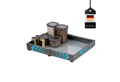 bremermann Teleskopauszug mit Einlegeboden, ausziehbar, Breite von 31-51 cm, grau