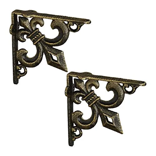 Relaxdays 4 x Regalwinkel Gusseisen antik bronze - Verleihen Sie Ihren Wänden mit diesen dekorativen Regalhaltern im rustikalen Shabby Chic Look einen besonderen Akzent. Ideal für die Montage von Regalböden, bietet das antike Design mit Lilien Ornament nostalgischen Charme.