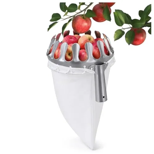 com-four® Obstpflücker Metall Ø 15cm, Obstsammler für die Ernte