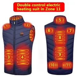 trends for living Funktionsweste Beheizbare Weste 11 Heizzonen 3 Einstellbare Wärmestufe Beheizte Weste Wasserdicht, warm, abriebfest, winddicht blau 2XL