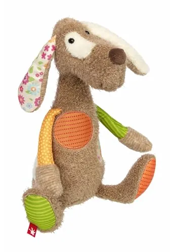 Sigikid Kuscheltier Hund Patchwork Sweety - Hochwertiges Plüschtier in Braun, ideal zum Kuscheln und Spielen, fördert die Fantasie von Kindern.