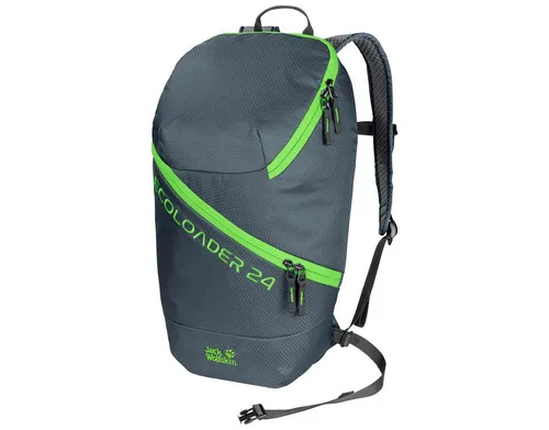 Jack Wolfskin Rucksack Ecoloader grau 24 Liter - Nachhaltiger Rucksack für aktive Abenteuer, aus 100% recyceltem Material, ideal für Reisen und Freizeit, mit stylischem Design und GRS-Zertifizierung.