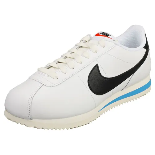 Nike Cortez Damen Sneaker - Stilvolle Mode-Schuhe in Weiß Schwarz, 36.5 EU - Damen Sneaker aus Leder und Textil, ideal für den Alltag und Berufskleidung, mit komfortabler Absatzhöhe von 2.4 cm.