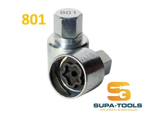 Audi Radsicherung Felgenschloss 801 A Schlüssel Nuss Wheel Lock Key  SUPA-Tools