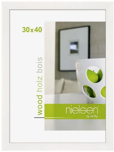 Nielsen Bilderrahmen Essential 50x60 cm, Weiß, Holz - Eleganter Holzrahmen in Weiß für Bilder bis 50 x 60 cm. Klarglas schützt Ihre Fotos vor Staub und bringt Erinnerungen stilvoll zur Geltung.