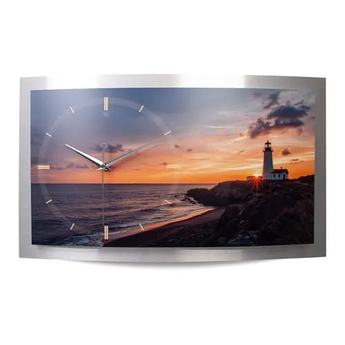 Kreative Feder 3D Designer-Wanduhr Sonnenaufgang – Modernes Metallic-Design