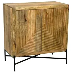 Wohnling Sideboard WL7.608 aus Massivholz mit Metallgestell