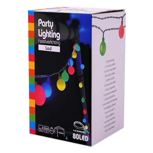Spetebo LED Party Lichterkette mit 80 Kugeln, mehrfarbig,Spetebo