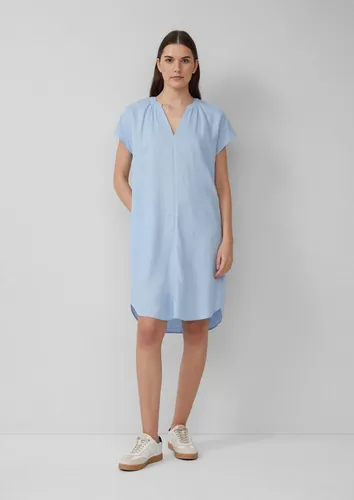 s.Oliver Minikleid Blusenkleid aus Leinenmix mit Eingrifftaschen Raffung