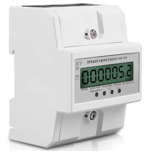 Phasen Stromzähler 100A mit LCD-Display
