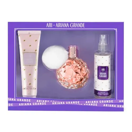 Ari by Ariana Grande for Women – 3 Stück Geschenkset, 3,4 oz EDP Spray, 3,4 oz Body Souffle, 4oz Body Nebel
