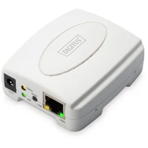 DIGITUS Fast Ethernet Print Server DN-13003-2 - Externer Druckserver mit USB 2.0 Schnittstelle, ideal für effizientes Drucken im Netzwerk
