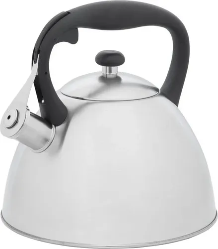 RESTO Kitchenware Wasserkessel Gemini, 3 l Flötenkessel aus Edelstahl - Hochwertiger Wasserkessel mit wärmespeicherndem Induktionsboden und ergonomischem Bakelit-Griff, ideal für alle Herdarten und spülmaschinengeeignet.