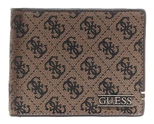 GUESS Geldbörse Boston Bifold Wallet Coffee braun - KOMPAKTE GELDBÖRSE — Mit 4 Kreditkartenfächern, 3 Seitenfächern und RFID-Blocker für sicheren Schutz. Stilvolles Design in Coffee, ideal für die Hosentasche. Praktisches Münzfach für einfachen Zugriff auf Kleingeld.