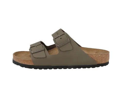 Birkenstock Arizona Leder-Pantoletten in Braun - Größe 41 - Pantoletten aus Nubukleder mit ergonomisch geformter Leder-Decksohle für optimalen Komfort und rutschhemmender Laufsohle, ideal für jeden Tag.