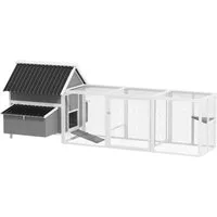 PawHut Hühnerstall 283 x 133,5 x 112 cm – Geräumiges Hühnerhaus für 7-10 Hühner - Dieser Hühnerstall bietet viel Platz und Komfort für Ihre Hühner. Mit Nistkästen, Freilaufgehege und robustem Design trotzt er Wind und Wetter. Ideal für die artgerechte Haltung und Unterhaltung Ihres Geflügels.