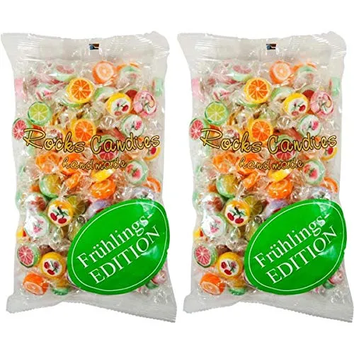 Sweet Stories Rocks Candies Mix Bunt 500g im Beutel Lutsch-Bonbons (2er Pack)