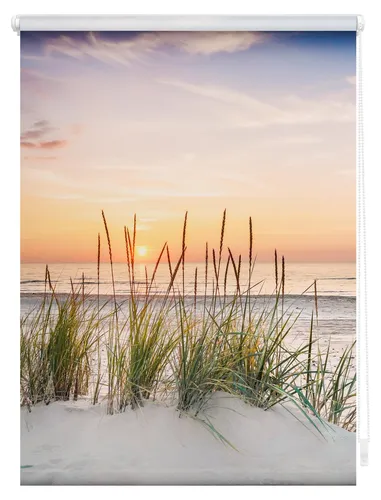 Lichtblick Klemmfix Tageslicht-Rollo Nordseestrand in rot von Lichtblick