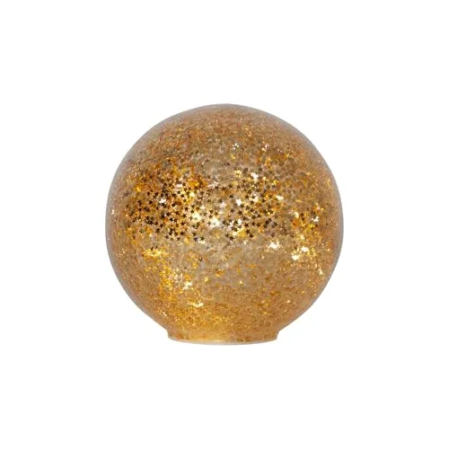 EGLO LED Dekoration zum Aufstellen Star Fall, Tischdeko Kugel, Weihnachtsdeko, Glas, Kunststoff in Gold warmweiß, Ø 15 cm