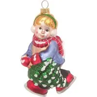 Krebs Glas Lauscha Weihnachtsornament Junge mit Baum 1-tlg. 6cm