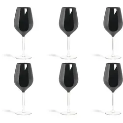 Excelsa Set von 6 Color Wine Gläser - Elegantes 6-teiliges Set aus Color Wine-Gläsern in leuchtendem Schwarz, ideal für stilvollen Weingenuss mit 50 cl Fassungsvermögen.