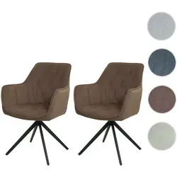 Mendler 2er-Set Esszimmerstuhl HWC-L80 - Drehbarer Polsterstuhl mit Armlehne - Esszimmerstühle mit 180° Drehmechanismus und hoher Polsterqualität für maximalen Komfort. Ideal für stilvolle Essbereiche.