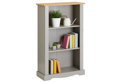 IDIMEX Standregal TEQUILA - Bücherregal im Mexiko Stil - Standregal aus massivem Kiefernholz mit 3 Ablageflächen, ideal für Bücher und Aufbewahrung. Das natürliche Design bringt Wärme in Ihr Zuhause.