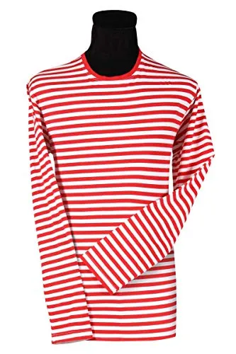 Thetru Ringelshirt Deluxe Rot Weiß gestreift, Langarm Gr 4XL