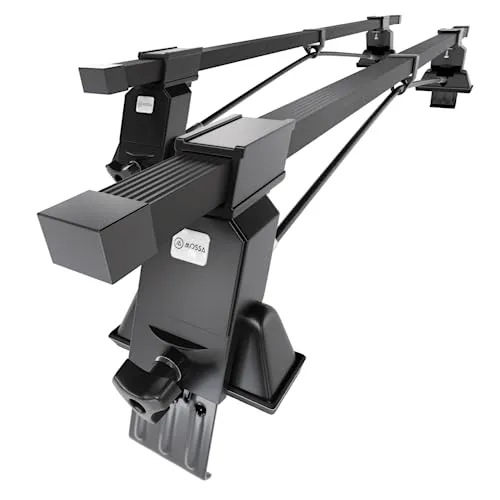 Mossa - Stahl-Dachträger kompatibel mit Ford Mondeo mk III Hatchback (2001-2007) - schwarz Dachträger Dachgepäckträger - ohne Montagelemente