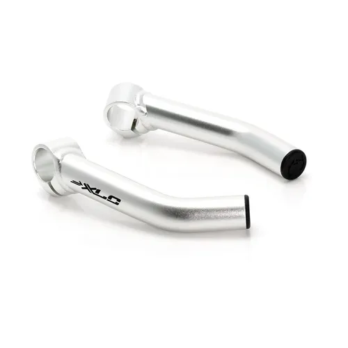 XLC Fahrrad Lenker Griffe BE-A01 140mm Silber Matt Hörnchen Bar Ends Gebogen