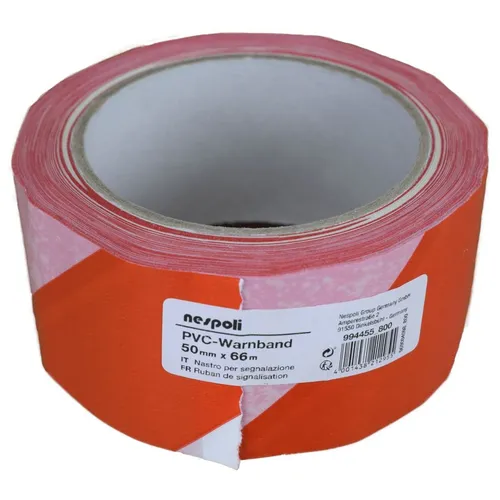 PVC Warnband 66 m selbstklebend 50 mm Klebeband Rolle Weiß Rot