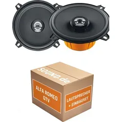 Lautsprecher Boxen Einbaupaket hinten Hertz DCX 130.3 passend für Alfa Romeo GTV 916 | 2x Tief-Mitteltöner mit integriertem Hochtöner 80W MAX