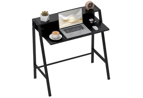 furnicato Schreibtisch Kompakter Computertisch Schwarz 84L x 45B x 85H cm - Optimaler Arbeitsplatz für kleine Räume: Der kompakte Computertisch überzeugt durch modernes Design und integrierte Kabeldurchlassdose. Robuste Materialien garantieren Stabilität und Langlebigkeit. Ideal für Büro, Arbeitszimmer oder Schlafzimmer.